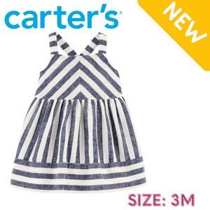 Carter's Baby Girl Striped Linen Summer Dress 3M